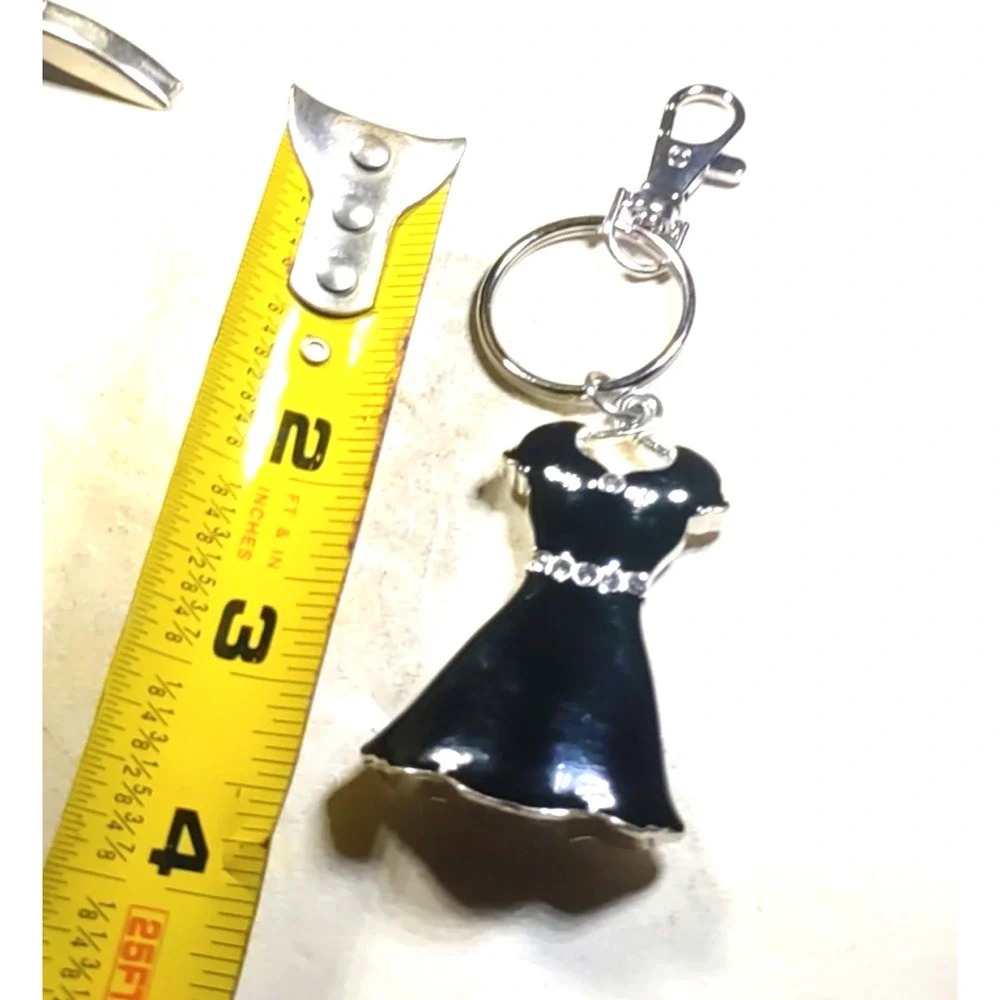 Little Black Dress Keychain Rhinestone Purse clip Fancy